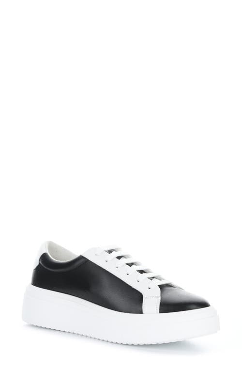 Bos. & Co. Fuzi Platform Sneaker in Black/White Feel Leather