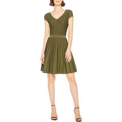 Parker Flor Fit & Flare Knit Minidress, Green