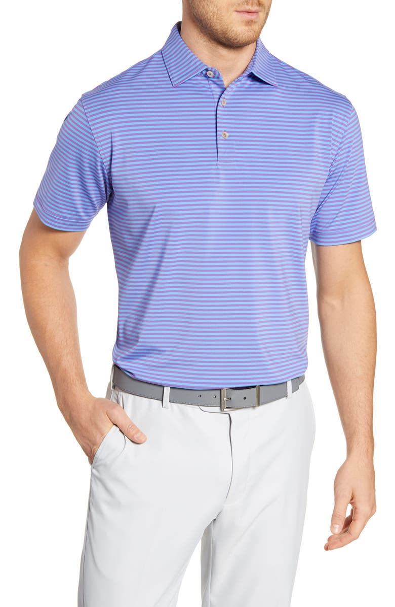 Slide Stripe Performance Polo, Main, color, BELLFLOWER