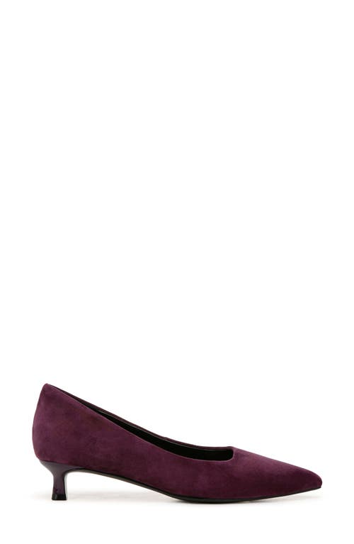Naturalizer Natalia Womens Cushioned Footbed Pointed Toe Kitten Heels In Deep Plum Purple Suede