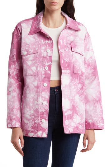 Shop Electric & Rose Emerson Tie Dye Cotton Blend Twill Jacket In Amethyst/cloud