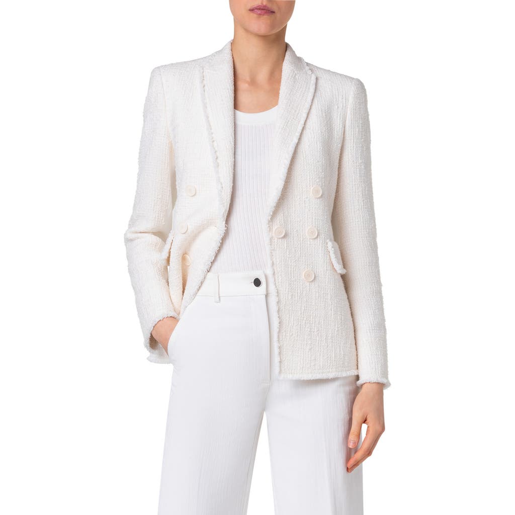 Akris Punto Tweed Blazer In Cream