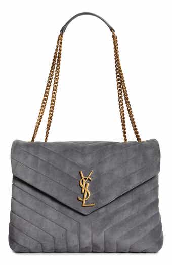 Yves Saint Laurent Black Suede Leather Satchel Shoulder Bag