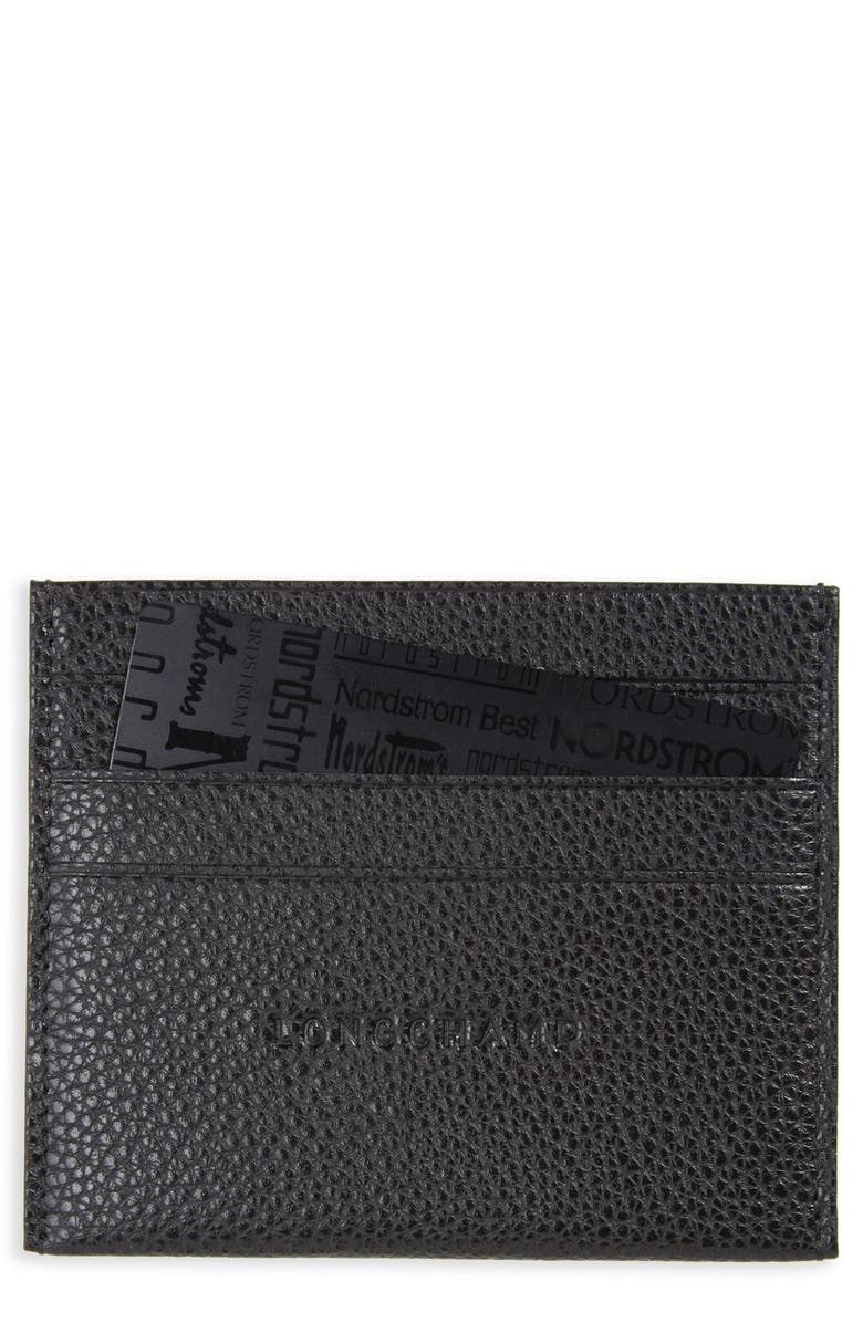 longchamp 'le foulonne' pebbled leather card holder nordstrom longchamp 'le foulonne' pebbled