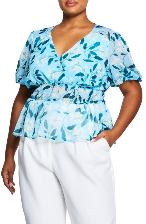 Estelle Floral Blouse in Light Blue