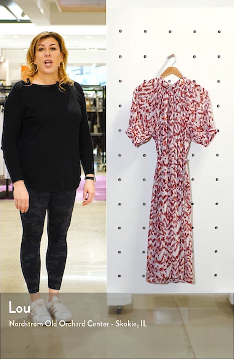 Puff Sleeve Pleated Midi Dress, sales video thumbnail