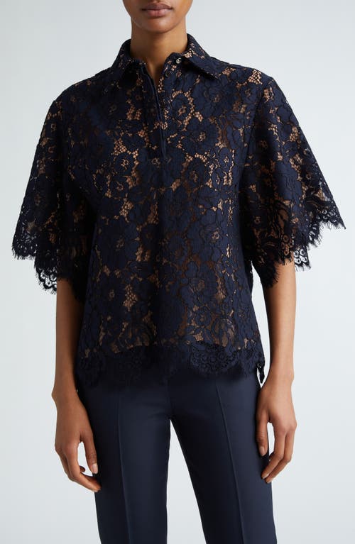 Michael Kors Floral Lace Button-Up Shirt Midnight at Nordstrom,