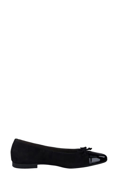 Shop Paul Green Violet Ballet Flat In Black Suede Combo