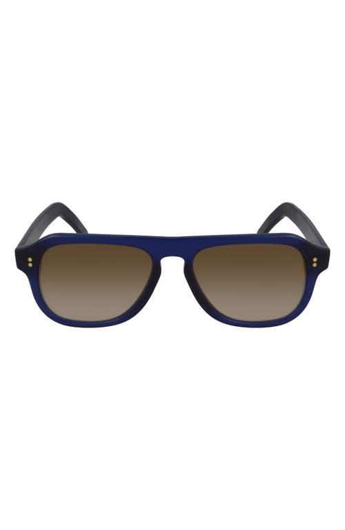 Cutler and Gross 53mm Flat Top Aviator Sunglasses in Blue/Smoke at Nordstrom