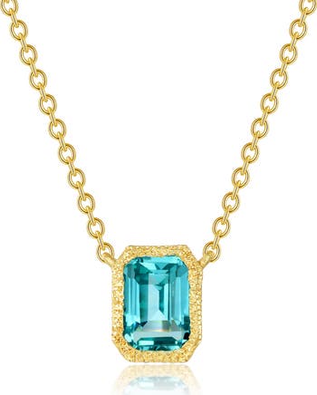 Lafonn Fancy Lab Created Sapphire Pendant Necklace Nordstrom