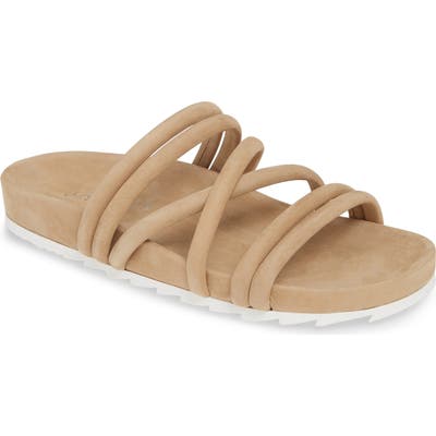 Jslides Tess Strappy Slide Sandal, Beige