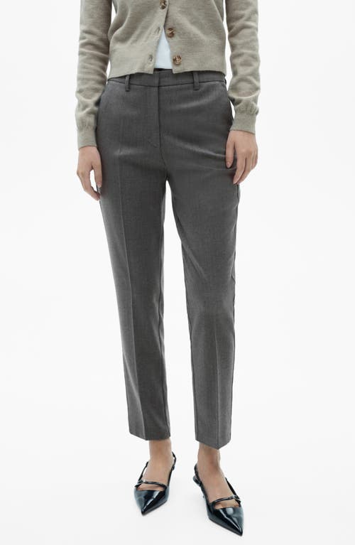 Mango Flat Front Skinny Pants In Grey