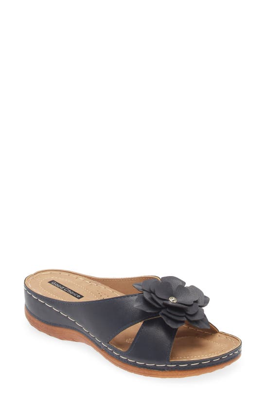 Good Choice New York Joy Flower Sandal In Navy