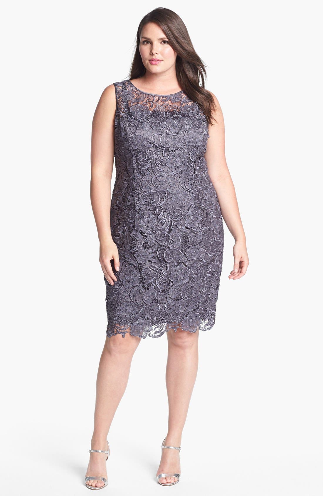 adrianna papell black lace dress