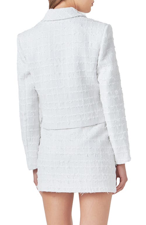 Endless Rose Crop Tweed Jacket In White