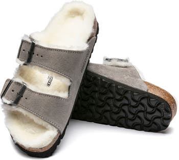 Birkenstock Arizona Genuine Shearling Lined Slide Sandal Women