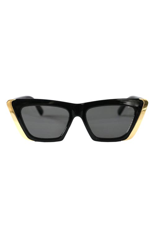 Vida 51mm Polarized Cat Eye Sunglasses in Black/Black