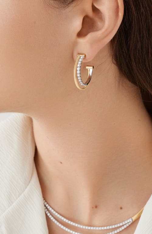 Marco Bicego 18k Yellow & White Gold Masai Diamond Double Hoop Earrings In 18k Yellow Gold