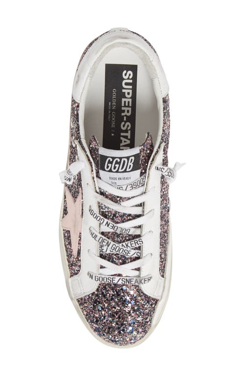 Golden Goose Super-star Glitter Sneaker In Grey Pink/white Pink