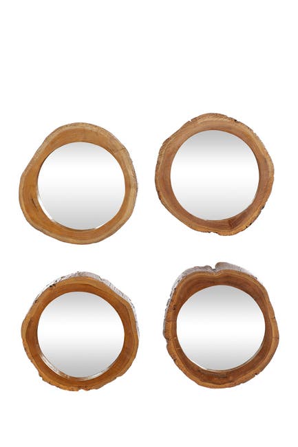 Willow Row Brown Teak Wood Rustic Wall Mirror Set Of 4 Nordstrom Rack - Brown Wall Mirror Set Willow Row Brown Teak Wood Rustic Wall Mirror Set Of 4 Nordstrom Rack - Brown Wall Mirror Set
