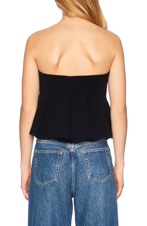 Shop Susana Monaco Mapache Knit Peplum Tube Top In Black