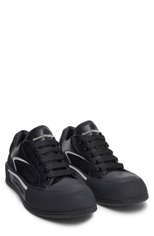 Alexander Mcqueen Skate Deck Plimsoll Low Top Sneaker In Black