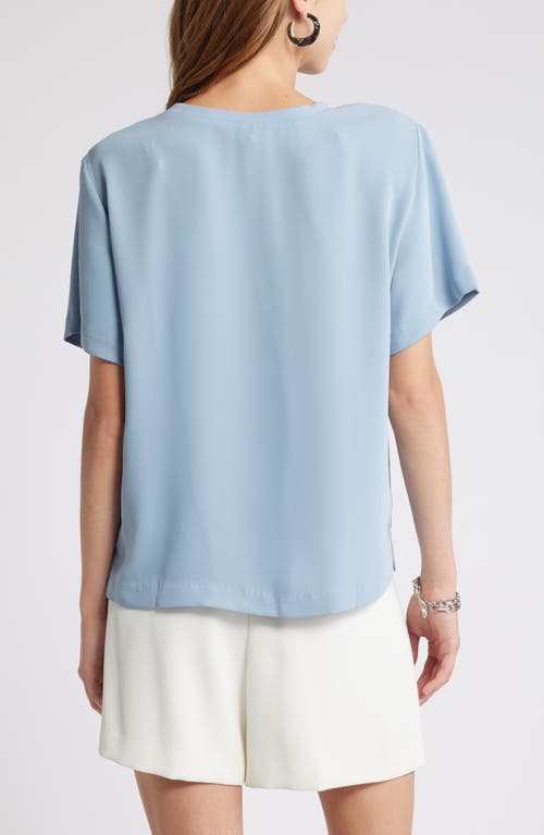 Shop Open Edit Matte Satin Tee In Blue Chambray