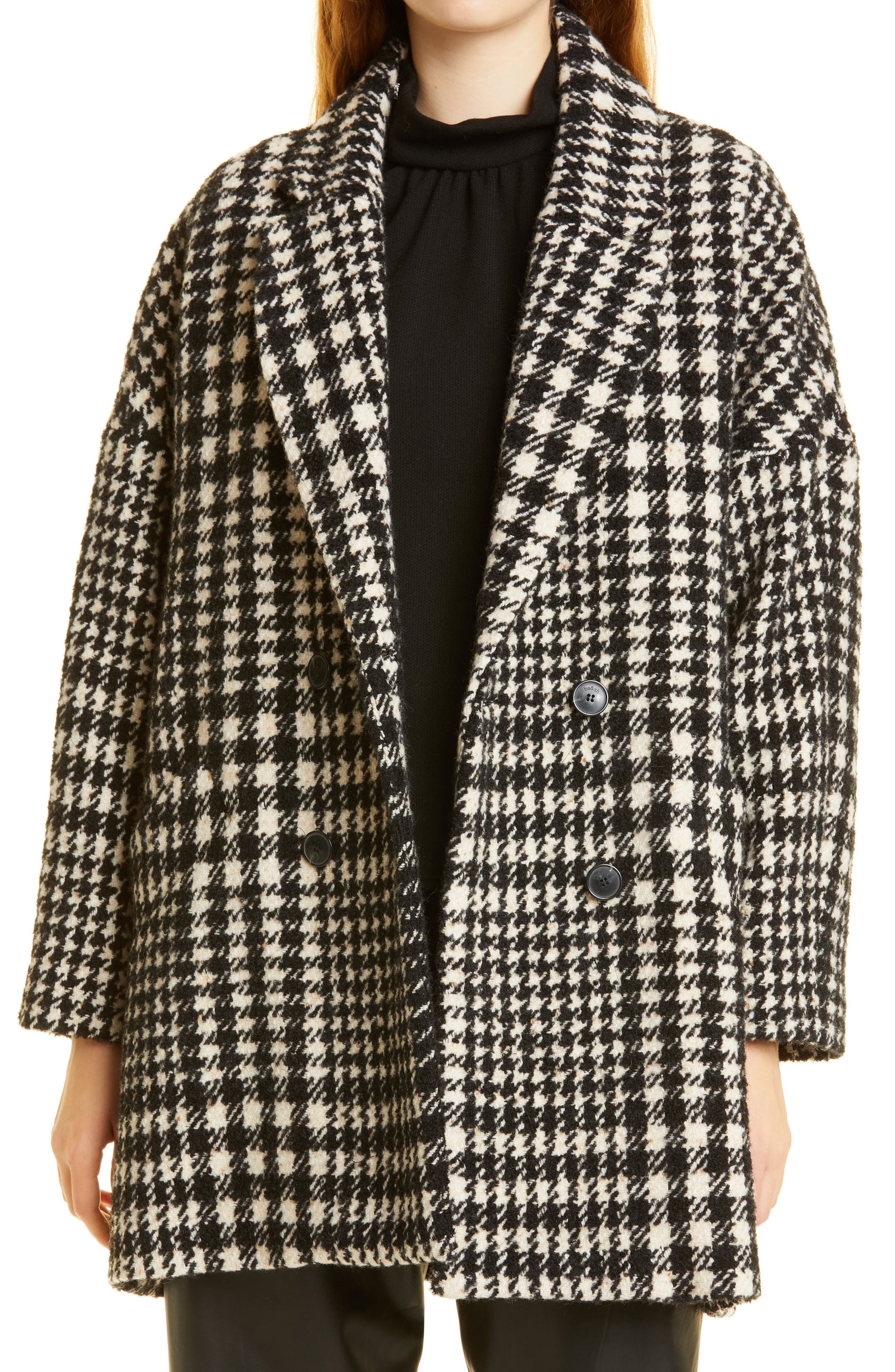 black and white wool jacket
