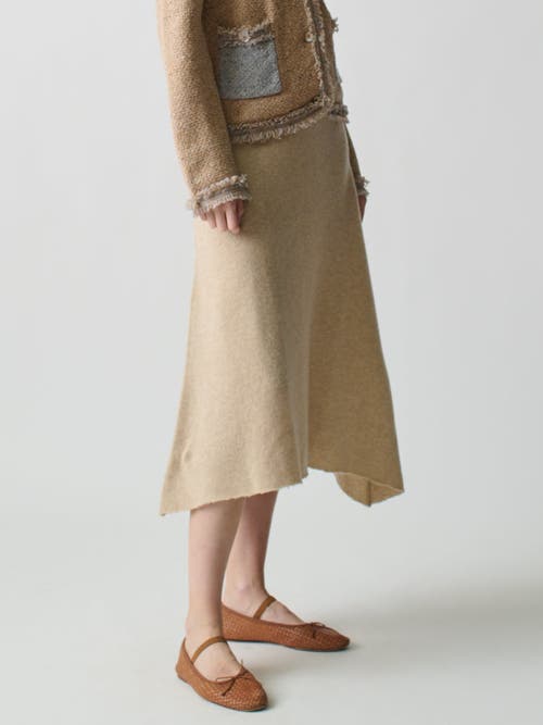 LINGUA FRANCA LINGUA FRANCA BRUSHED WOOL A-LINE SKIRT 