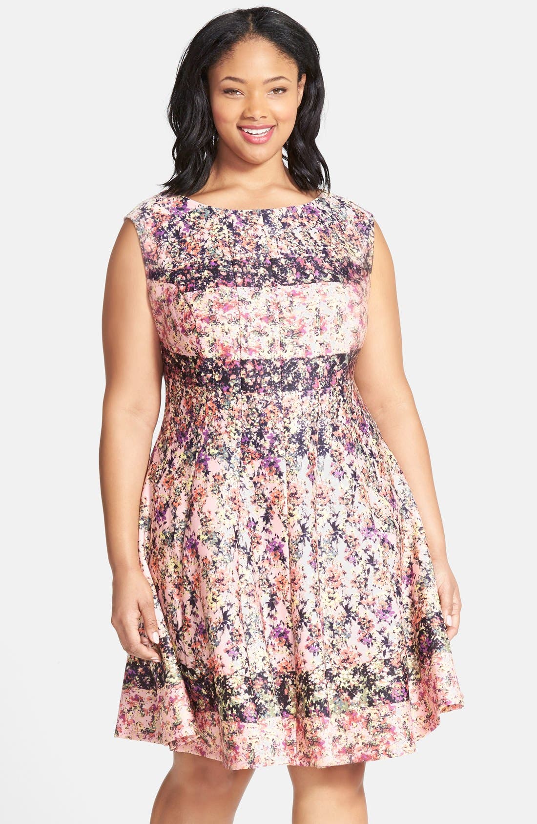 gabby skye floral fit and flare dress
