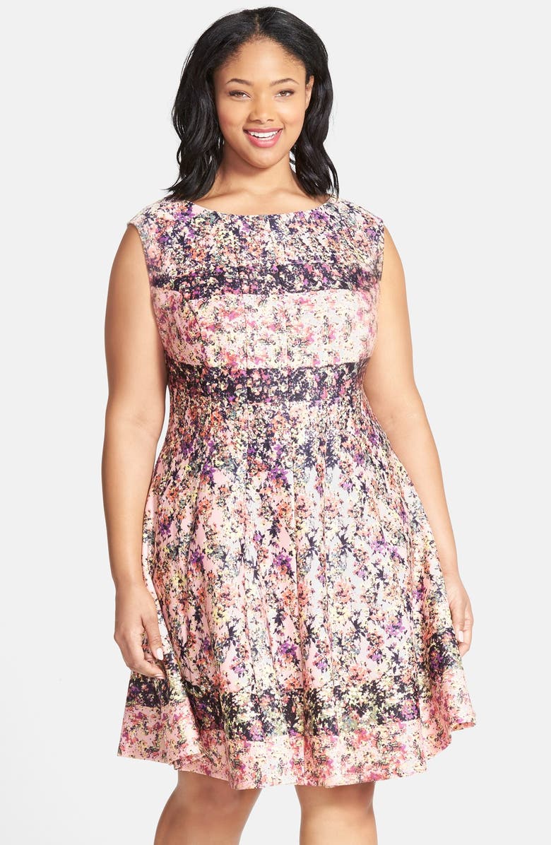 Gabby Skye Floral Print Fit & Flare Dress (Plus Size) | Nordstrom