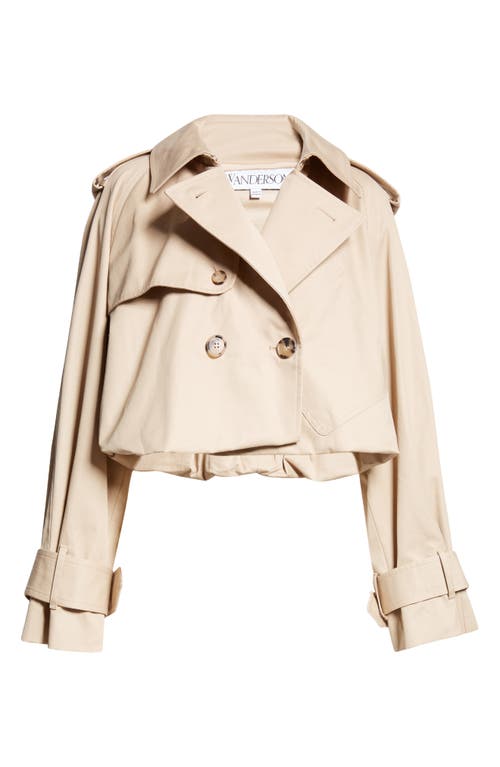 Shop Jw Anderson Double Breasted Crop Trench Coat In Light Beige