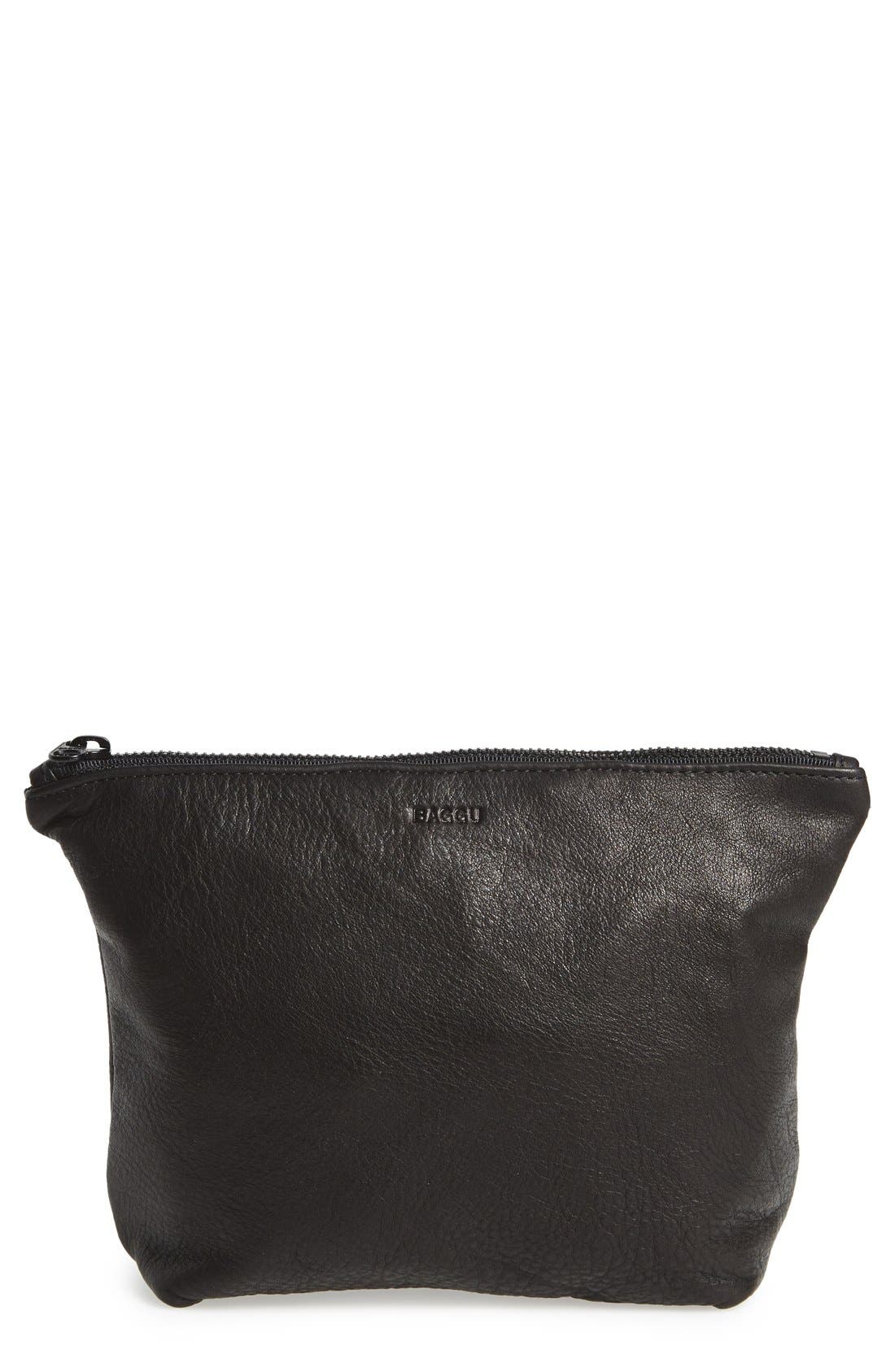Baggu® Medium Leather Zip Pouch Nordstrom