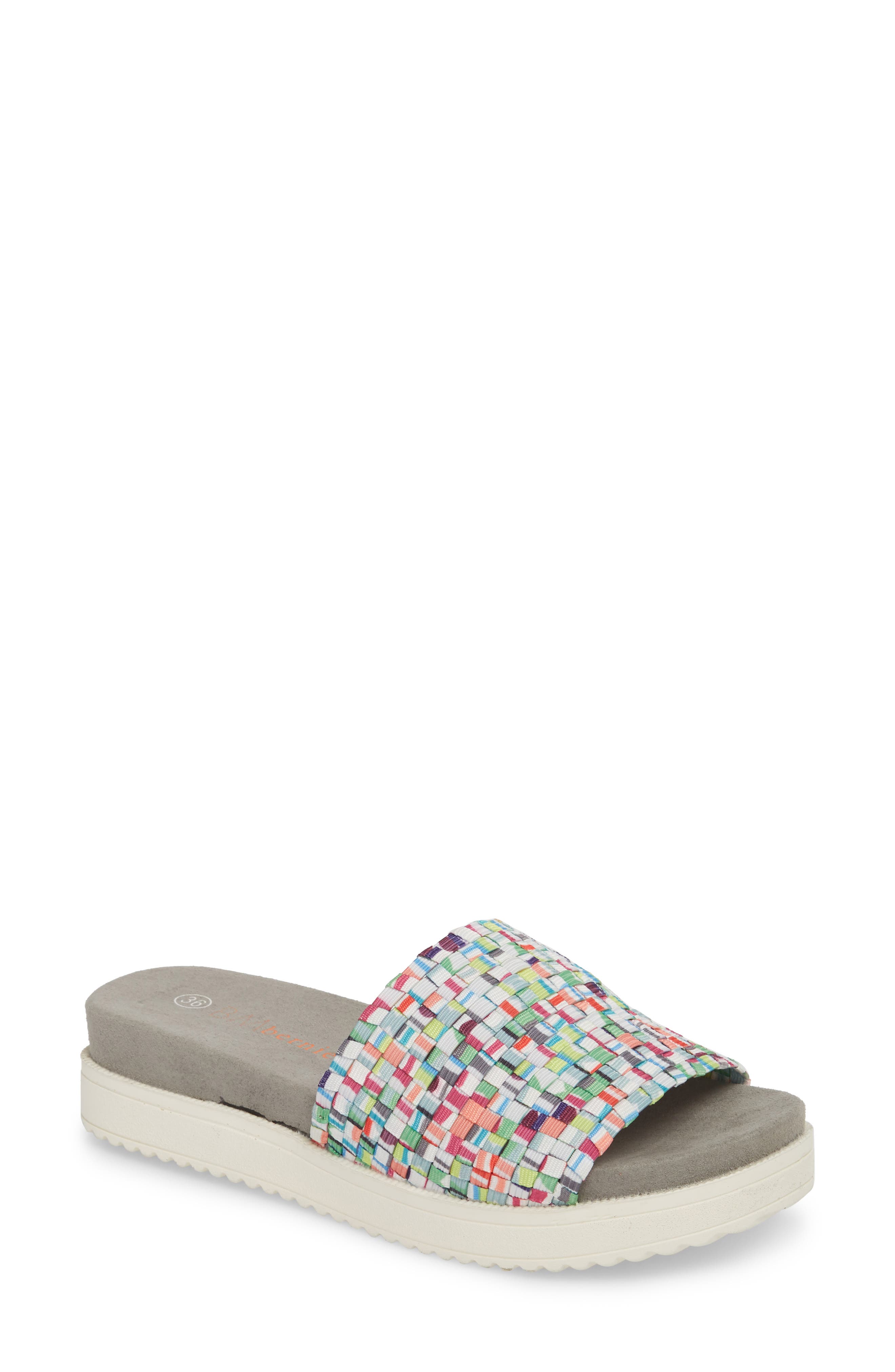 bernie mev. Capri Slide Sandal in Gumballs Fabric