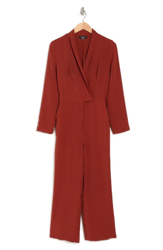 Shop Lulus Refined Energy Shaw Collar Jumpsuit In Rust