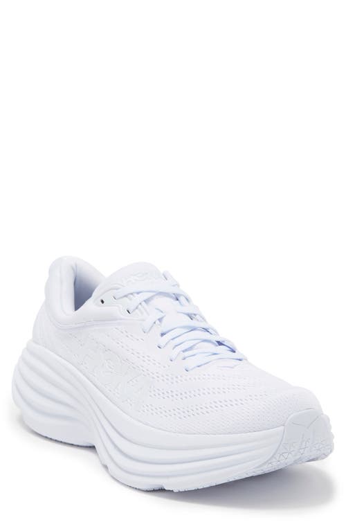 Shop Hoka Bondi 8 Running Shoe In White/white