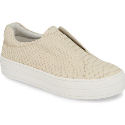Jslides Heidi Platform Slip-On Sneaker, White