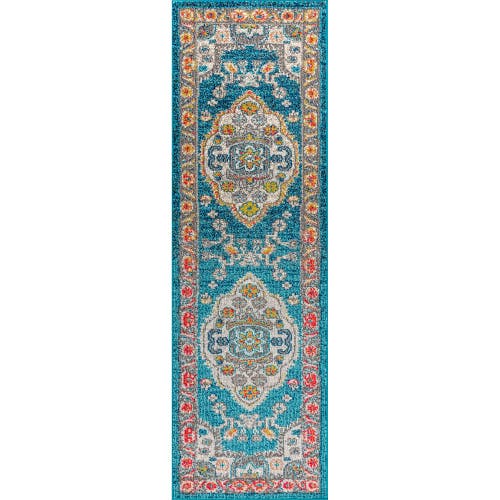 Jonathan Y Bohemian Flair Boho Vintage Area Rug In Blue/yellow