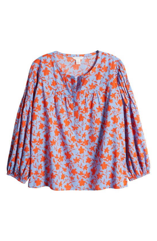 Shop Caslon Pintuck Pleat Top In Blue C- Red Orchid Float