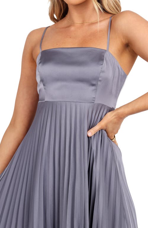 Petal And Pup Petal & Pup Keegan Pleated Satin Dress In Blue