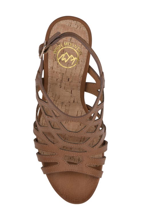 Shop White Mountain Footwear Flaming Wedge Sandal In Tan/burn/smooth