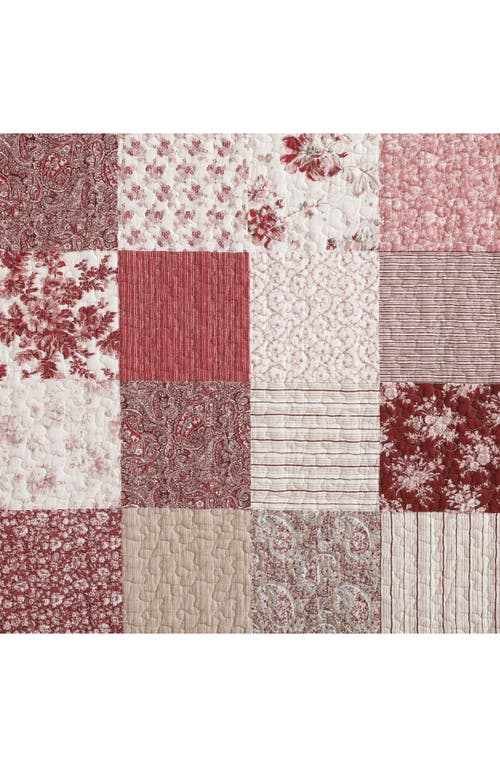 Laura Ashley Celina Patchwork Quilt Set In Cranberry/biscuit