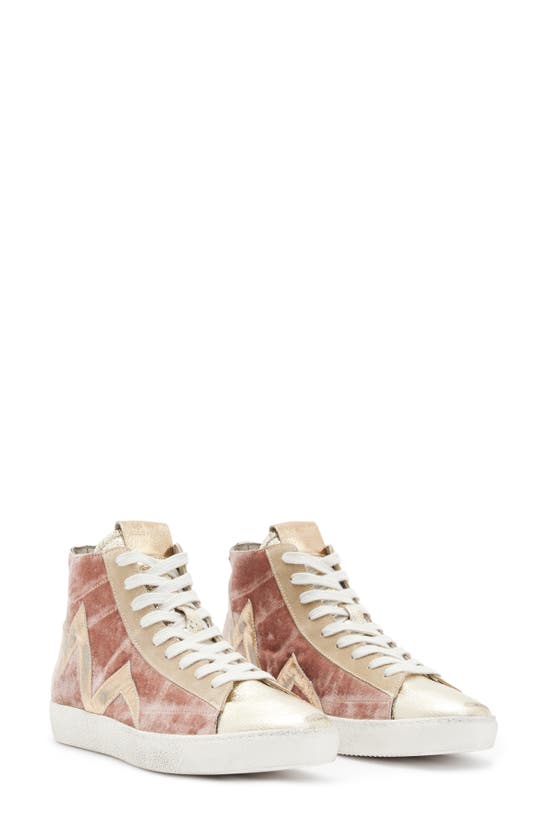 Allsaints Tundy Bolt High Top Trainer In Pink