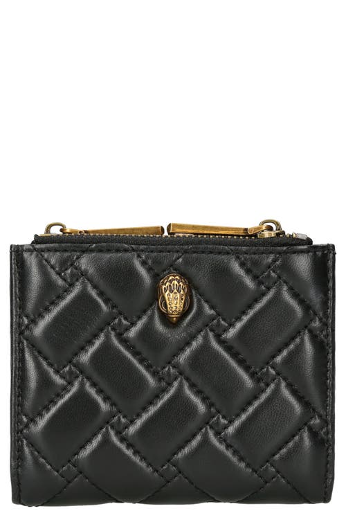 Mini Quilted Leather Bifold Wallet in Black