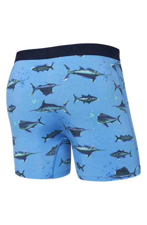 Shop Saxx Ultra Super Soft Relaxed Fit Boxer Briefs In Fish On-sail Blue