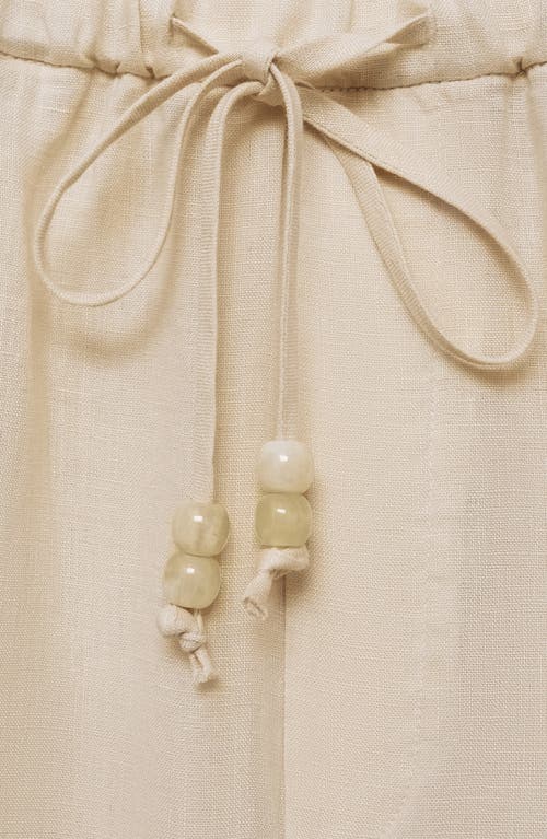 Mango Women's 100% Linen Jogger Trousers In Ecru