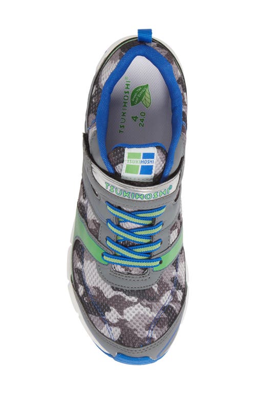 Shop Tsukihoshi Kids' Velocity Washable Sneaker In Gray/camo