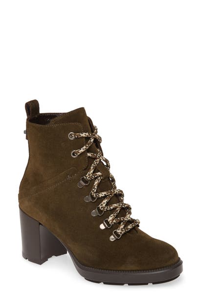 Aquatalia Ihana Water Resistant Lace-up Boot In Herb