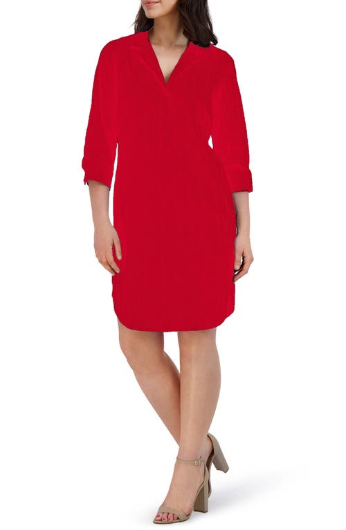 Sloane Crinkle Popover Shirtdress in Simply Red