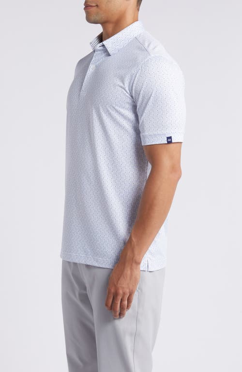 Shop Mizzen + Main Mizzen+main Halyard Geo Print Performance Polo In White Chevron